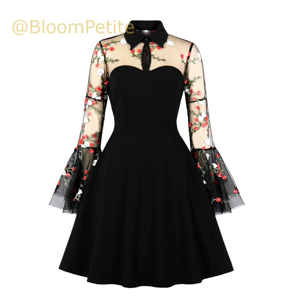 Vintage Polka Dot Retro A-Line Cocktail Party Swing Dress